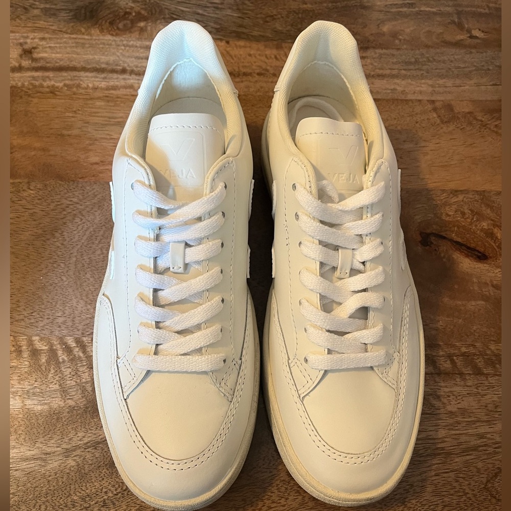 Veja V-12 Leather White Sneakers (women’s)